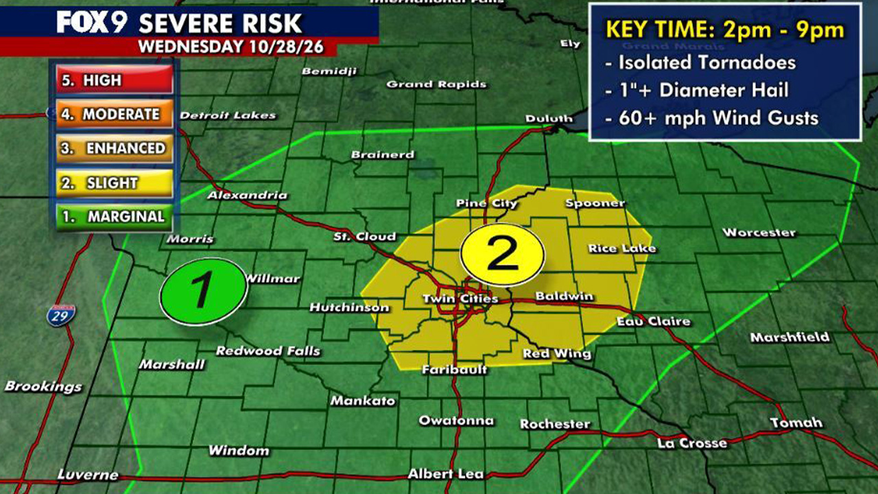 Minnesota weather live updates: Hail, severe storm risk, tornado threat Wednesday — Mankato Community news